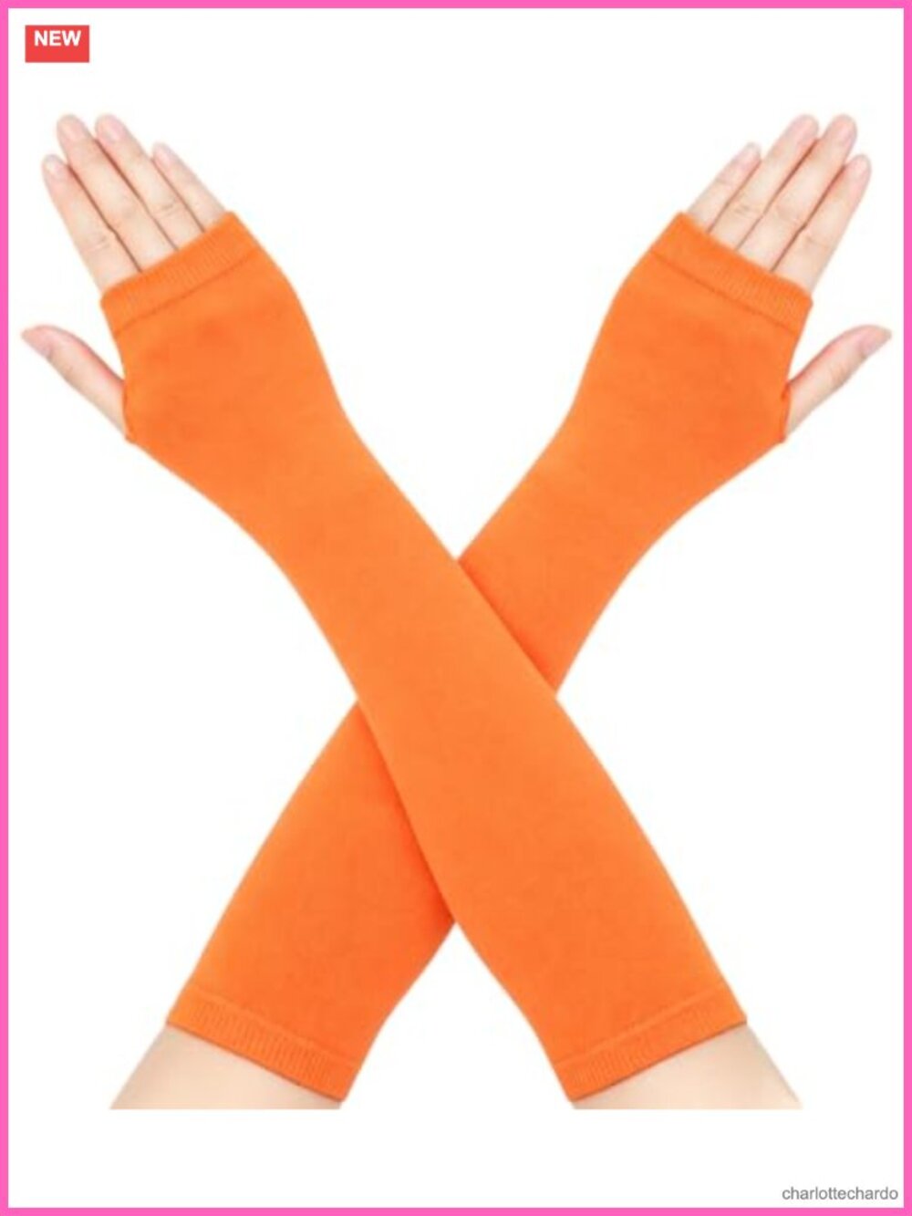 Striped Arm Warmers Fingerless Gloves Knit Cosplay Halloween